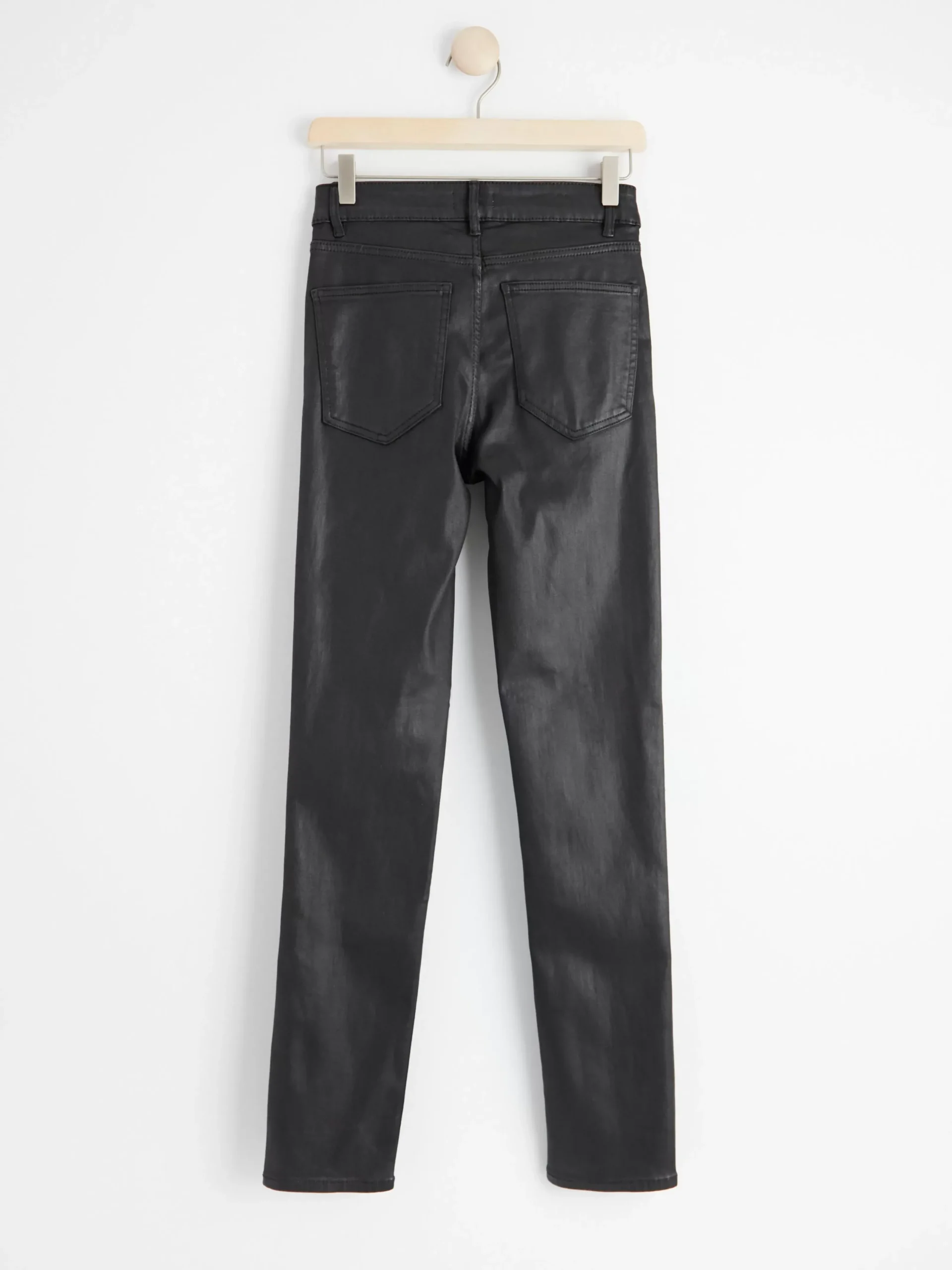 Byxor>Lindex Alba-Jeans Med Smal Passform, Smalt Ben Och Belagd Yta Black