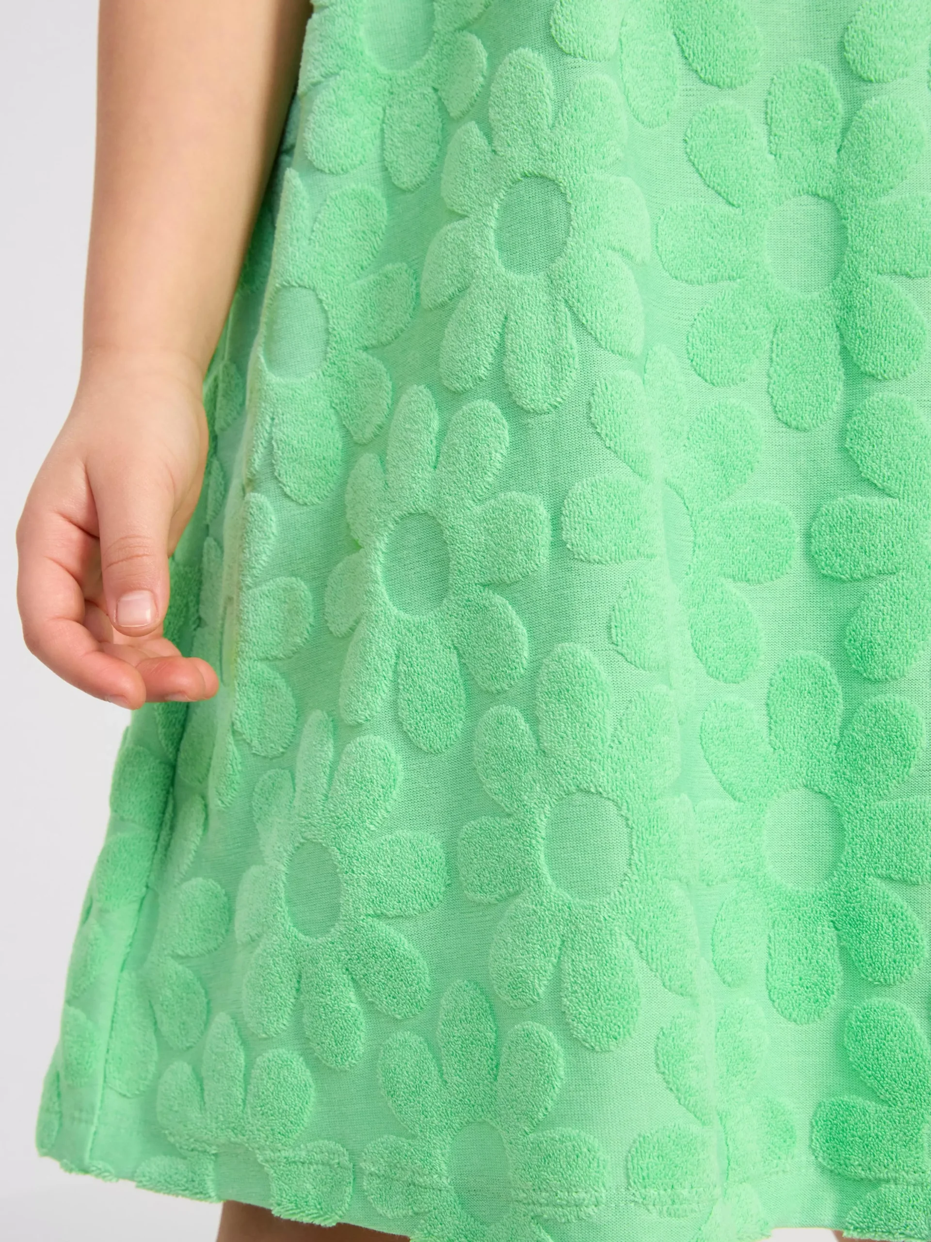 Klänningar>Lindex Armlos Blommig Frotteklanning Green