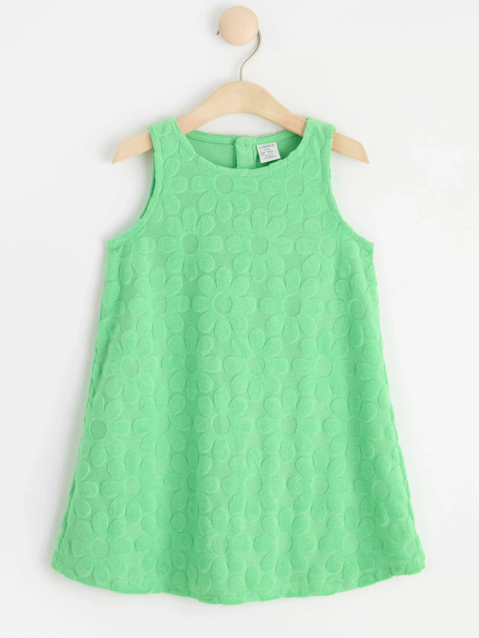 Klänningar>Lindex Armlos Blommig Frotteklanning Green