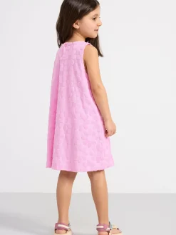 Klänningar>Lindex Armlos Blommig Frotteklanning Light Pink