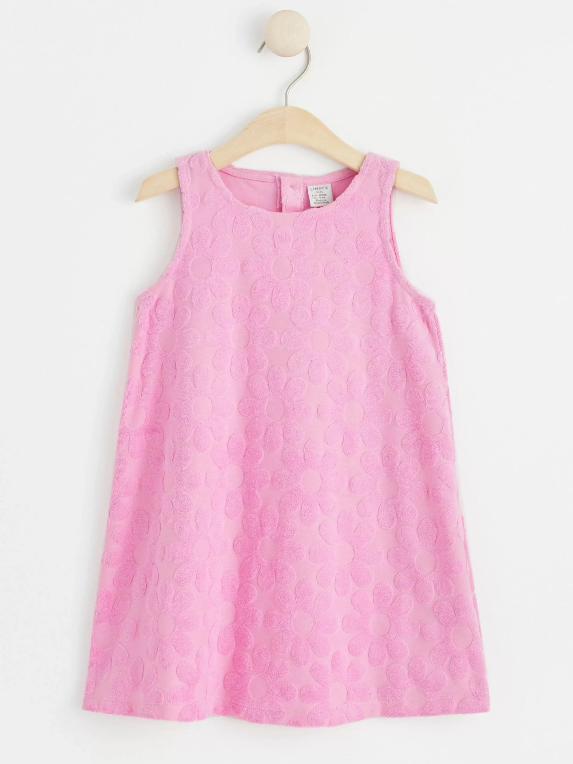 Klänningar>Lindex Armlos Blommig Frotteklanning Light Pink