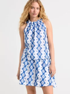 Toppar & T-Shirts>Lindex Armlos Blus Med Broderier Off White