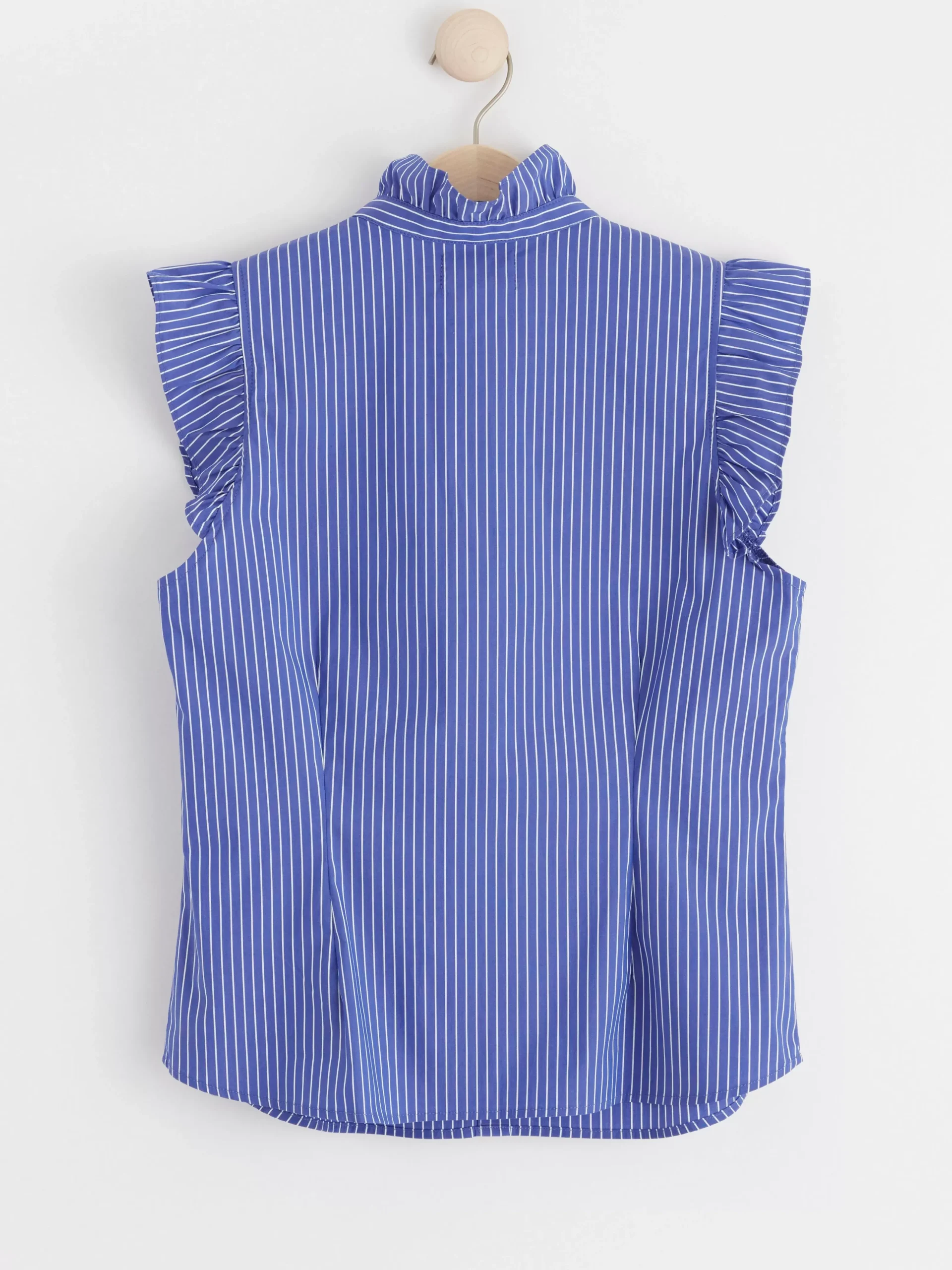 Blusar & Skjortor>Lindex Armlos Blus Med Volanger Blue