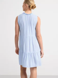 Klänningar>Lindex Armlos Klanning Med Volanger Off White
