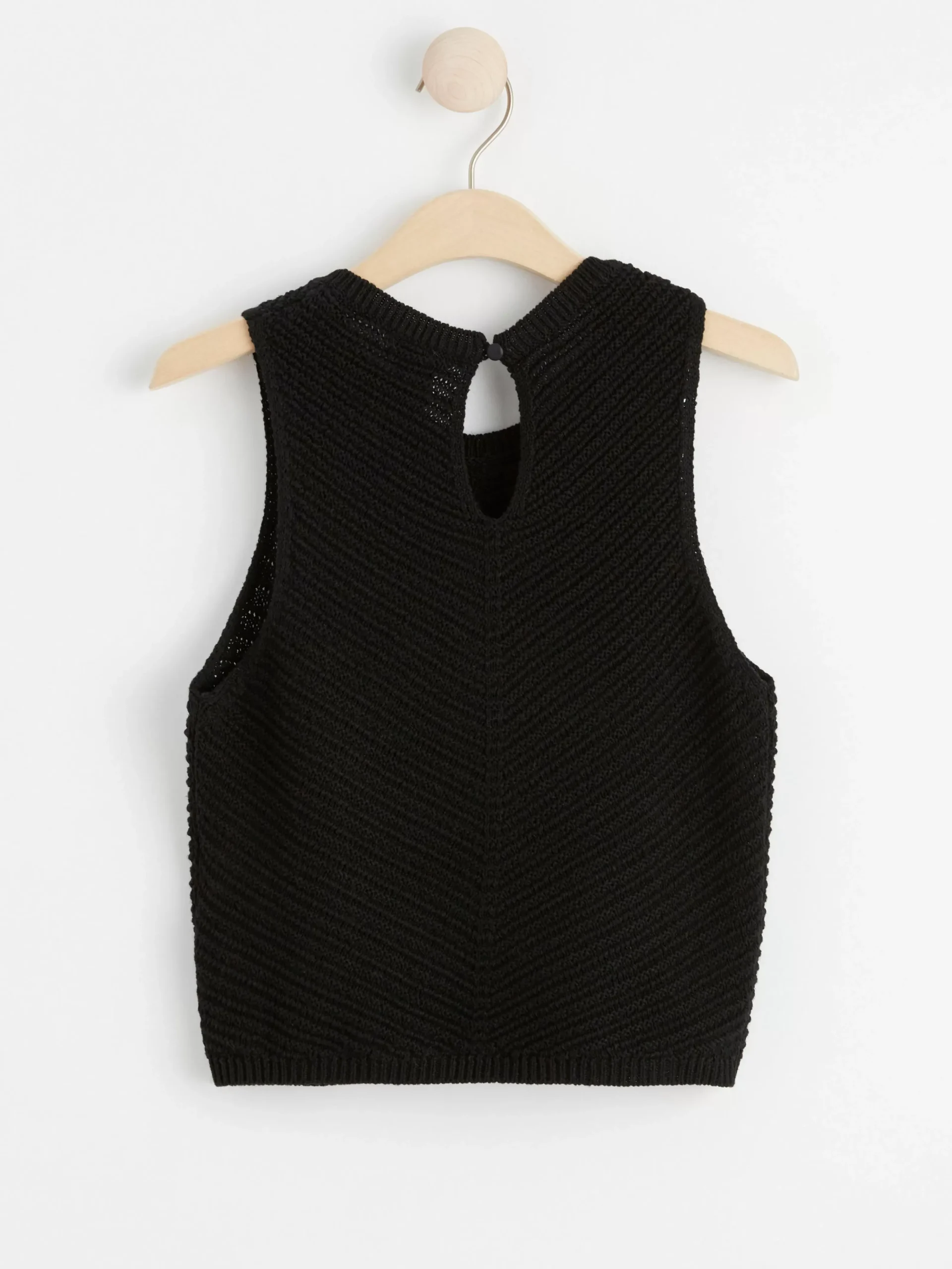 Toppar & T-Shirts>Lindex Armlos Topp I Stickad Linneblandning Black