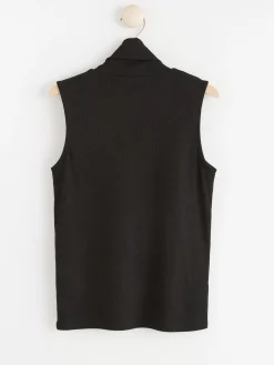 Toppar & T-Shirts>Lindex Armlos Topp Med Polokrage Black