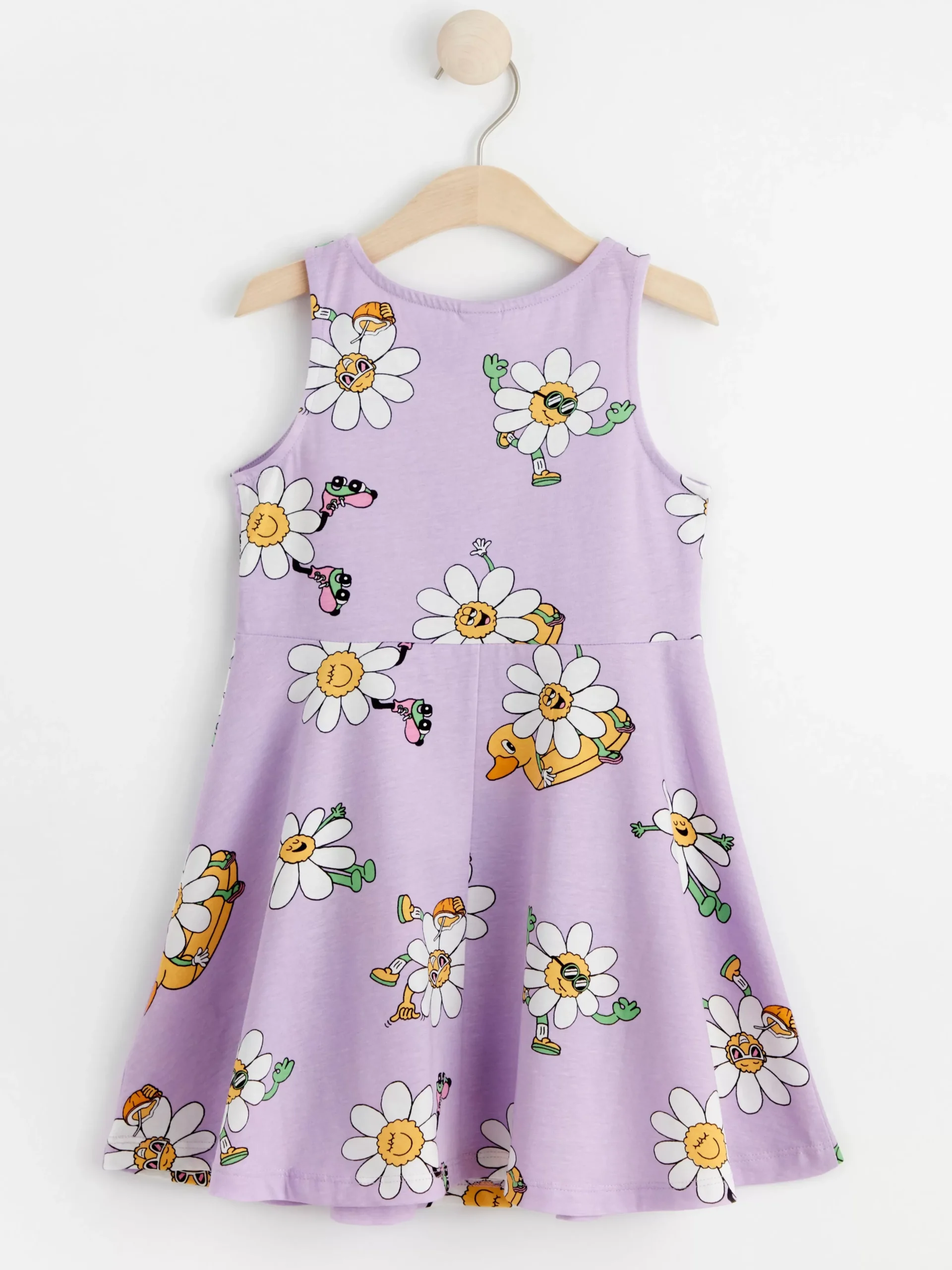 Klänningar>Lindex Armlos Trikaklanning Med Blommor Light Lilac