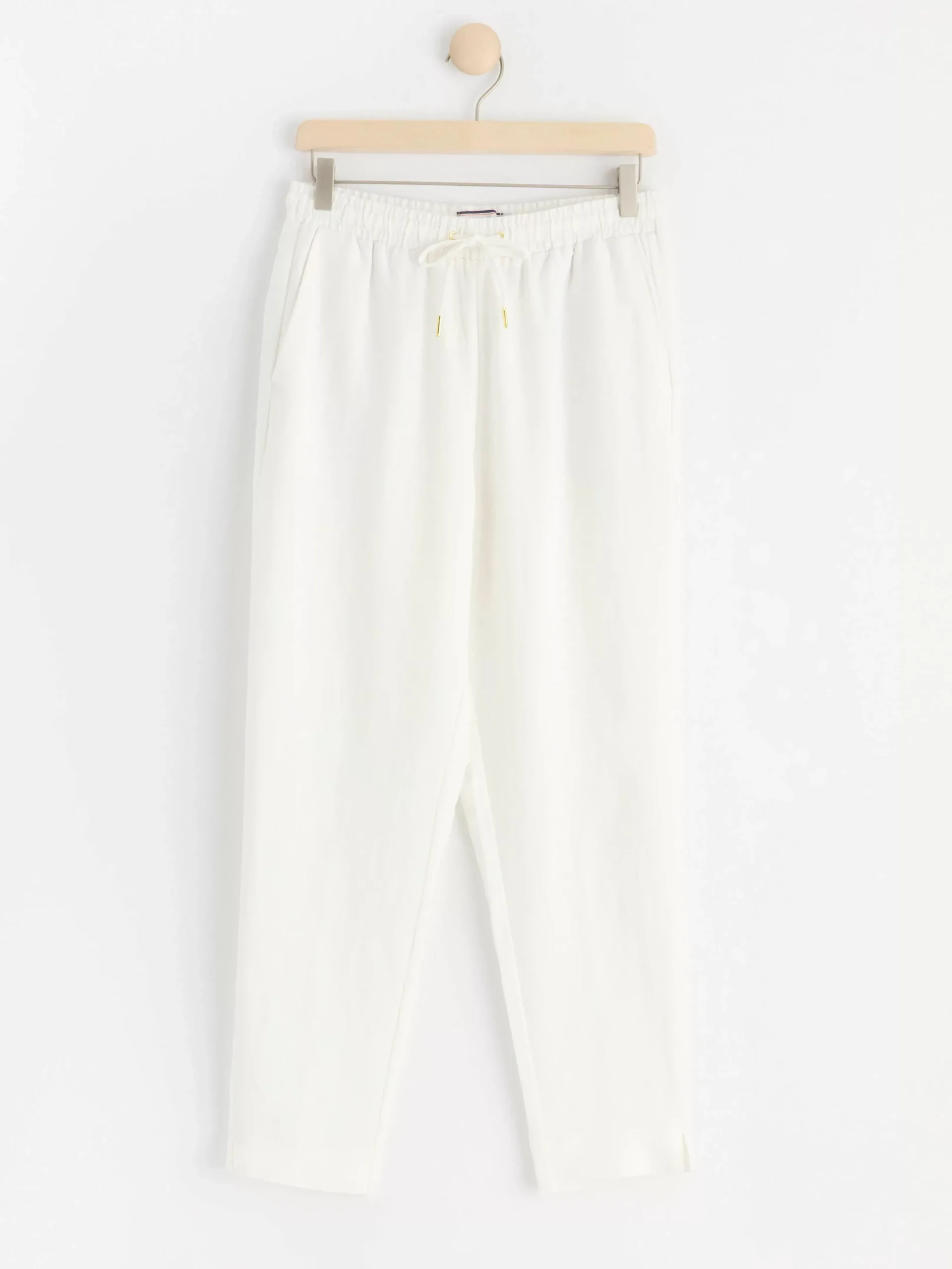 Byxor>Lindex Ava Byxa I Linneblandning Med Avsmalnat Ben Off White
