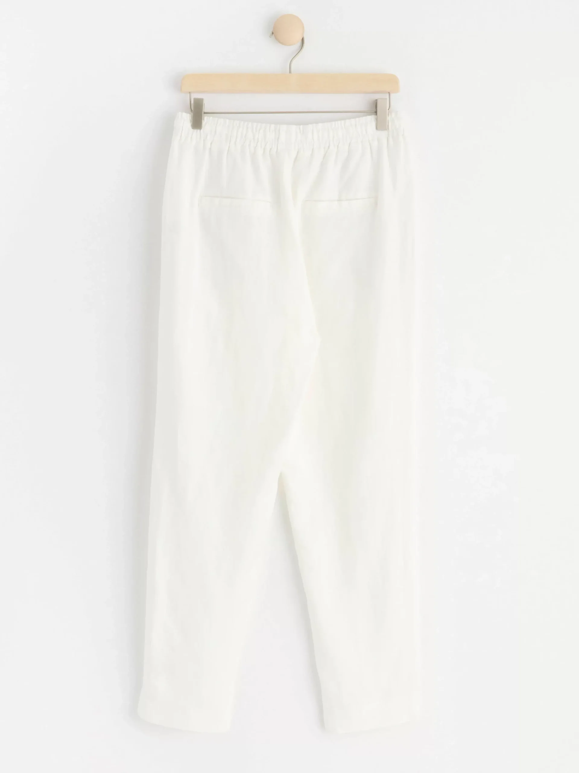 Byxor>Lindex Ava Byxa I Linneblandning Med Avsmalnat Ben Off White
