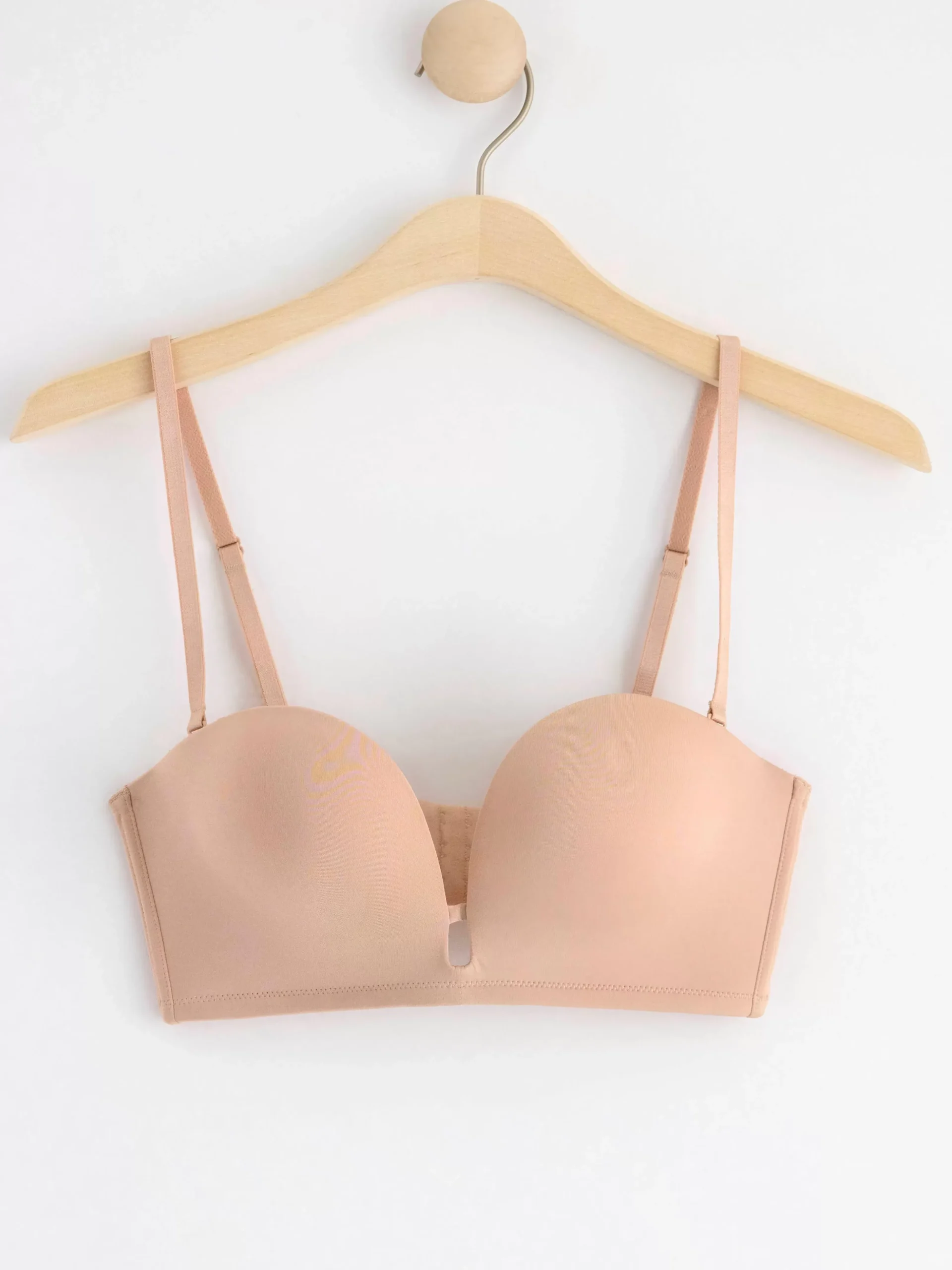 Bh>Lindex Axelbandslos Push-Up Bh Med Djup Urringning Beige
