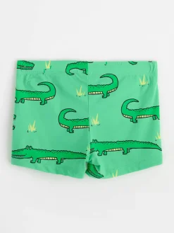 Badkläder & Uv>Lindex Badbyxa Med Krokodiler Green