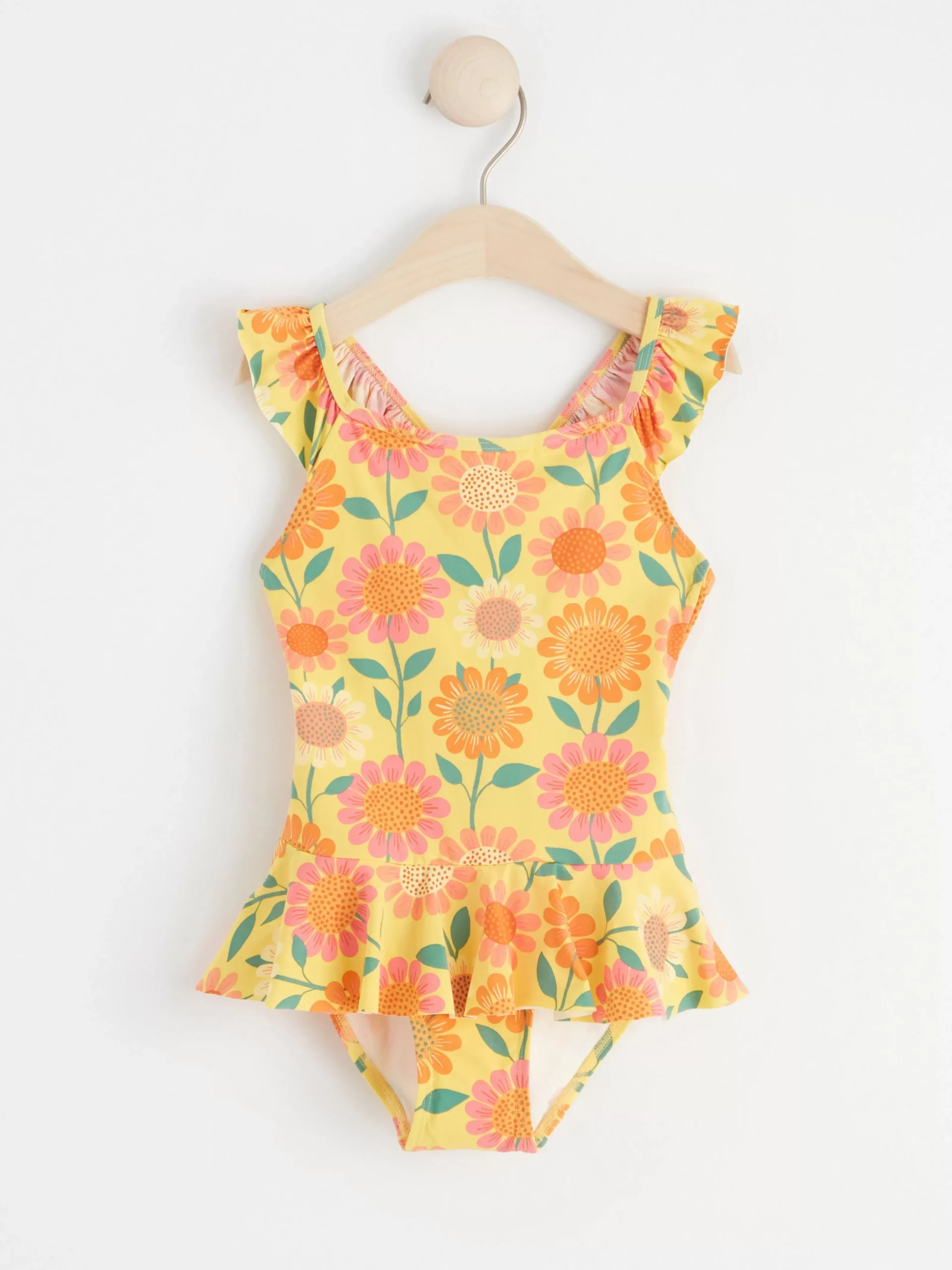 Badkläder & Uv>Lindex Baddrakt Med Blommor Light Yellow