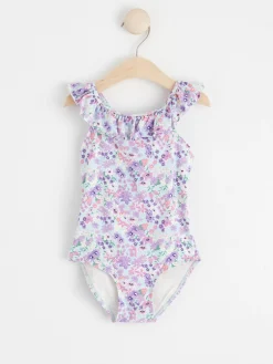 Badkläder & Uv>Lindex Baddrakt Med Blommor Light Lilac