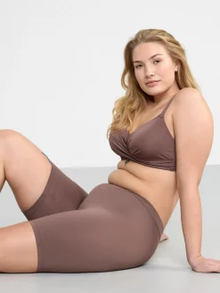Badkläder>Lindex Badshorts I Cykelbyxmodell Dark Dusty Brown