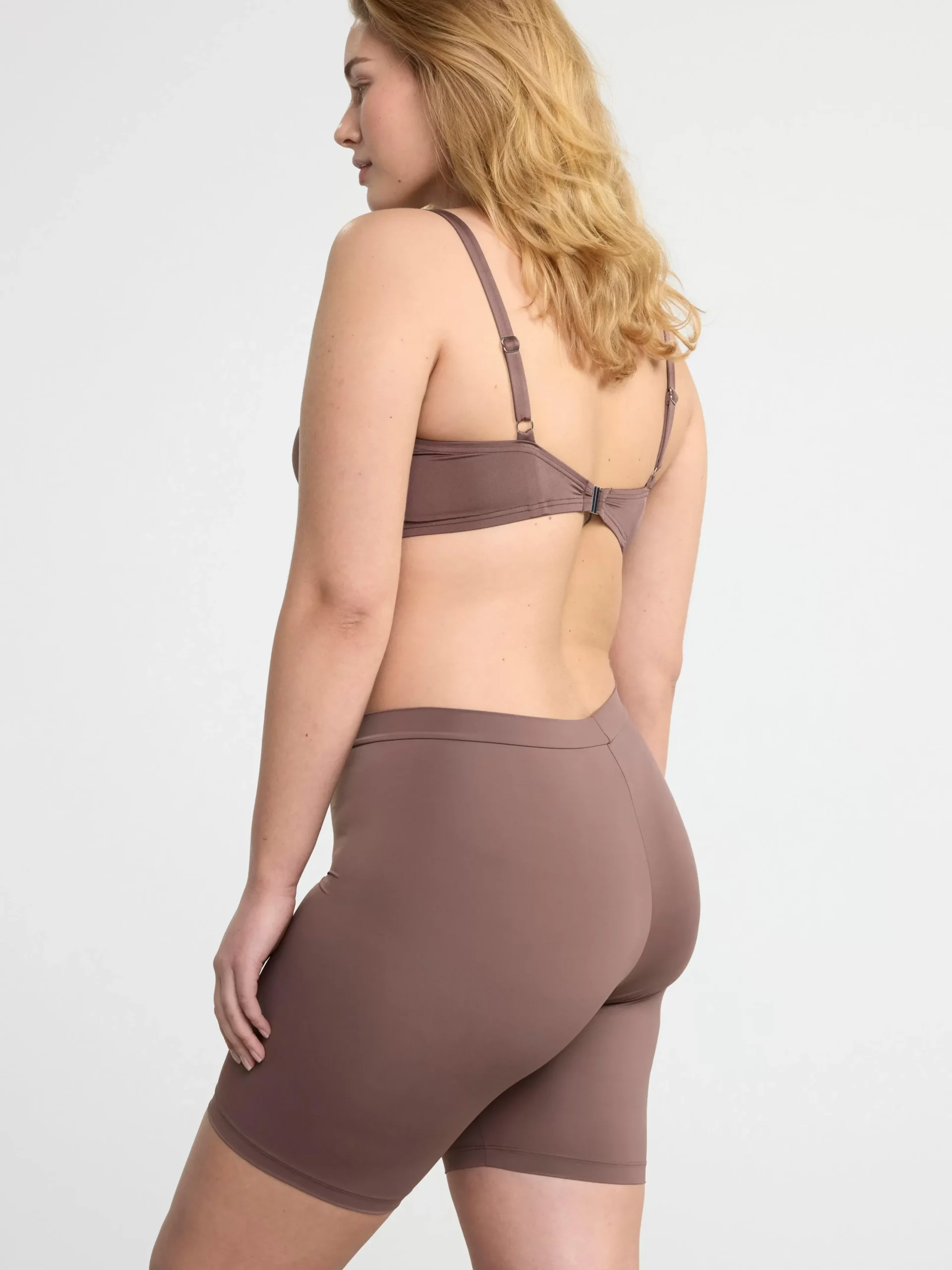 Badkläder>Lindex Badshorts I Cykelbyxmodell Dark Dusty Brown