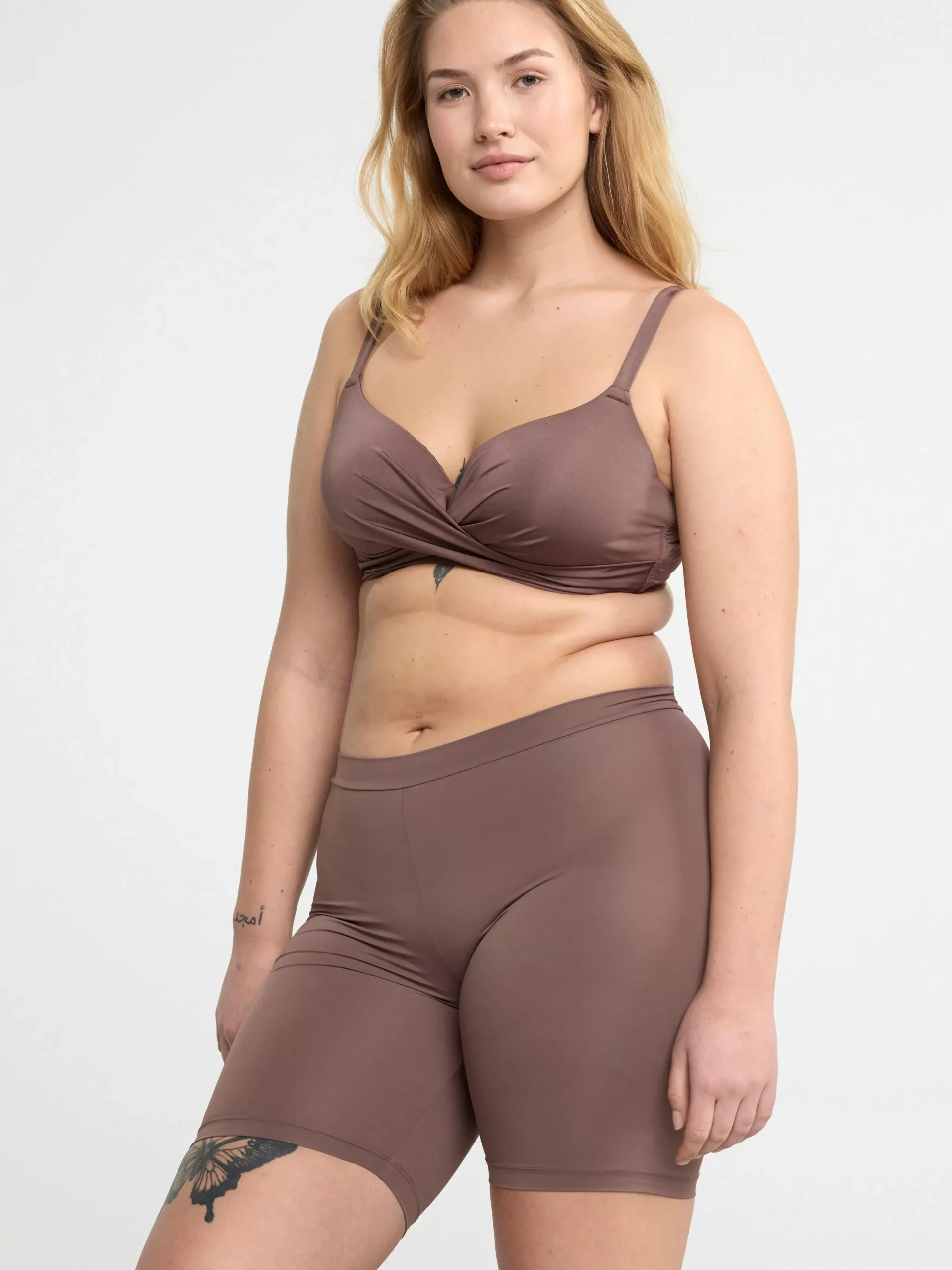Badkläder>Lindex Badshorts I Cykelbyxmodell Dark Dusty Brown