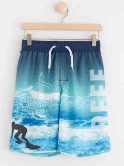 Badkläder & Uv>Lindex Badshorts Med Surfmonster Light Turquoise