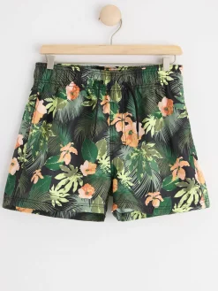 Badkläder & Uv>Lindex Badshorts Med Tropiskt Monster Black