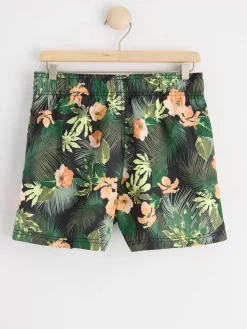 Badkläder & Uv>Lindex Badshorts Med Tropiskt Monster Black