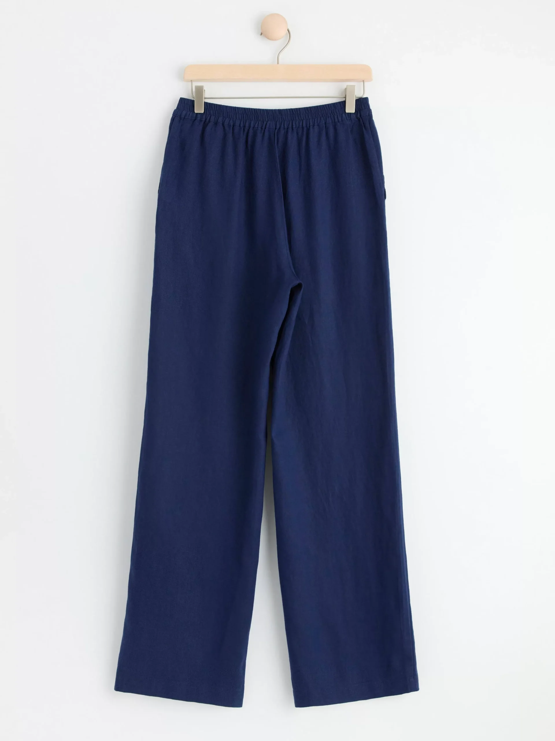 Byxor>Lindex Bella Rak Byxa I Linne Dark Blue