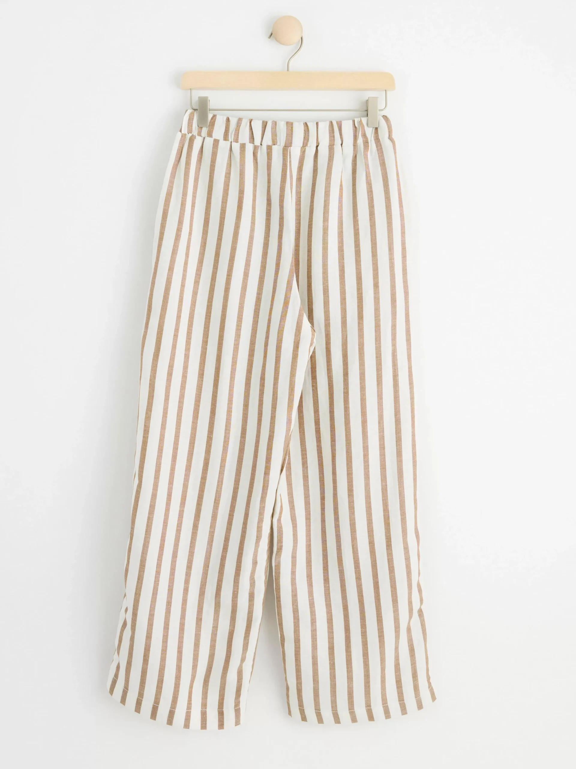 Byxor>Lindex Bella Rak Croppad Byxa I Linne Off White