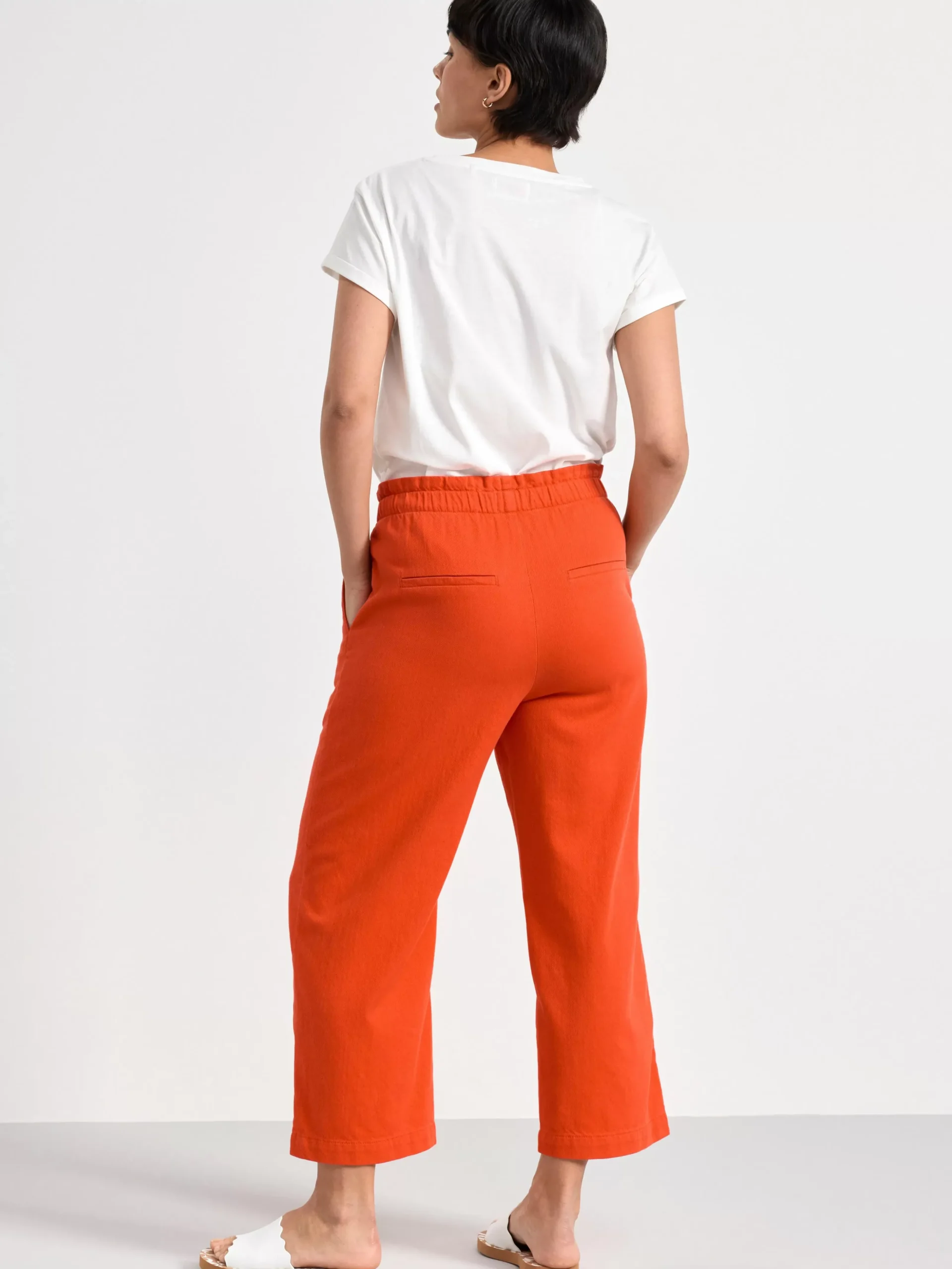 Byxor>Lindex Bella Rak Croppad Twillbyxa Red