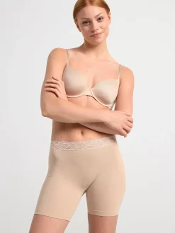 Trosor>Lindex Biker Trosa Med Hog Midja Beige
