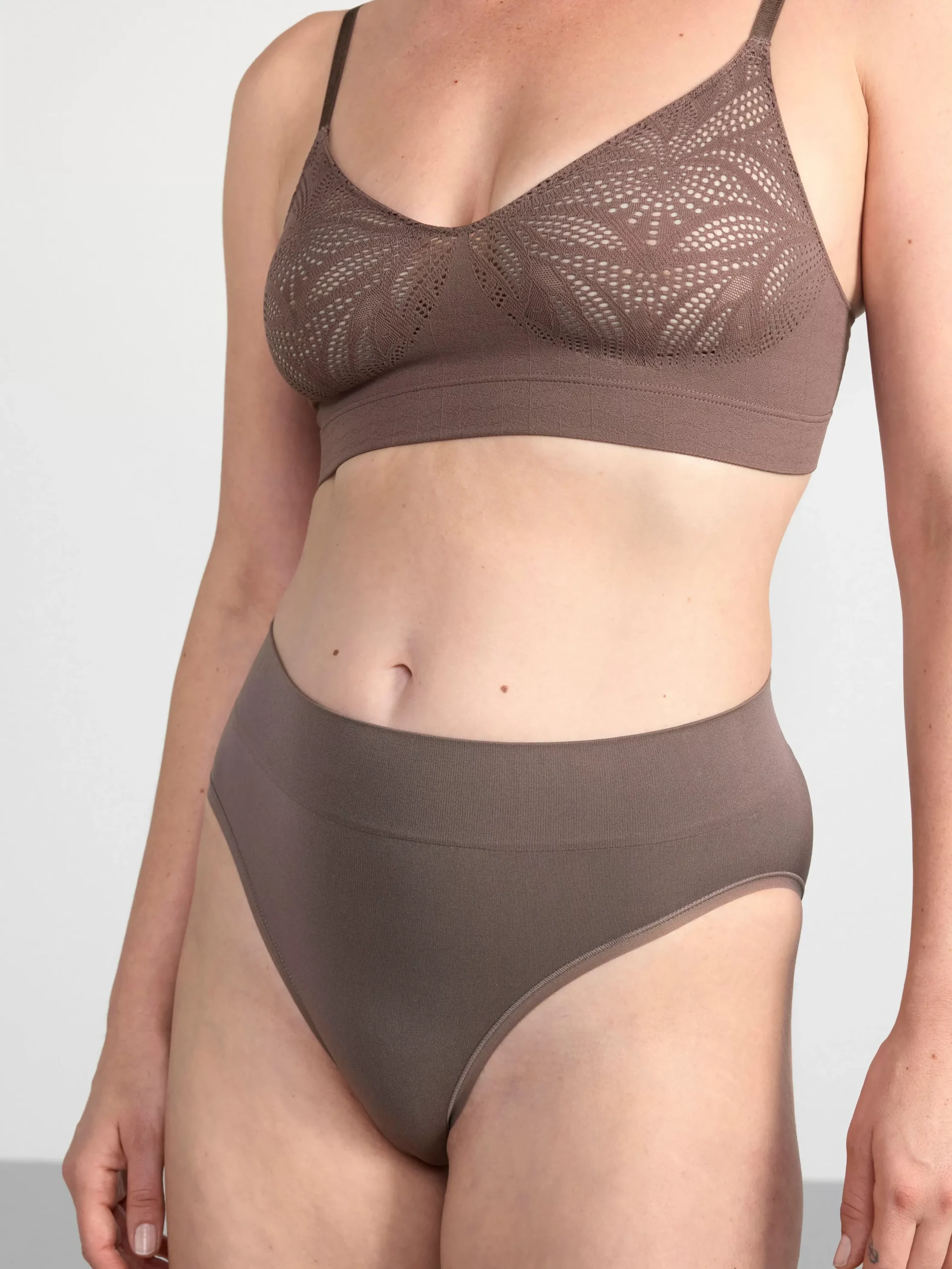 Trosor>Lindex Bikini Trosa High Waist Dark Dusty Brown