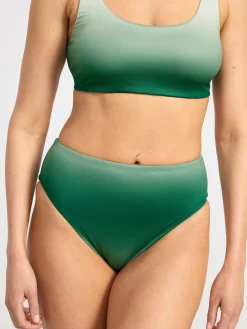 Badkläder>Lindex Bikinibyxa Med Hog Midja Och Tonande Farg Dark Dusty Green
