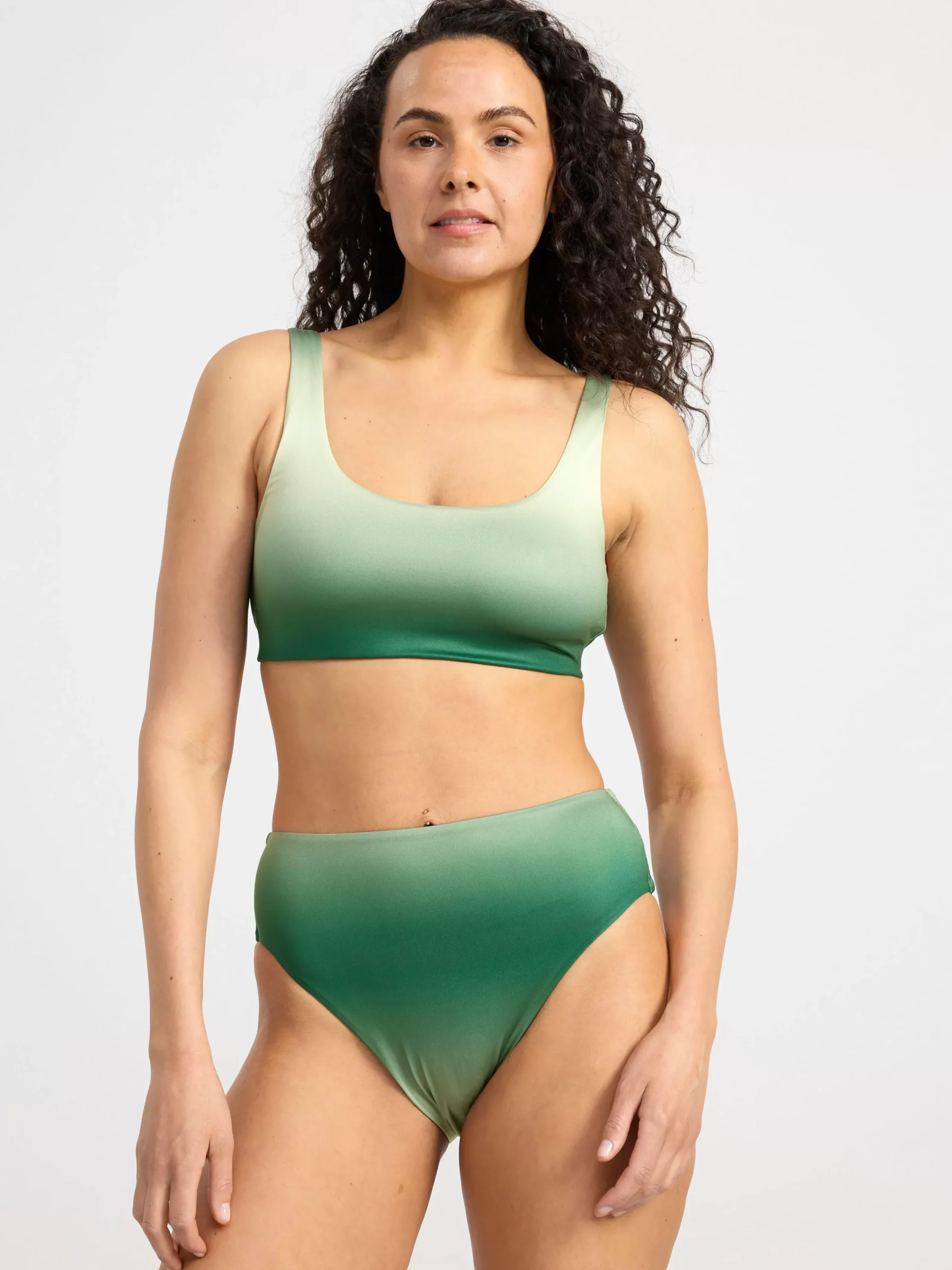 Badkläder>Lindex Bikinioverdel Med Tonande Farg Dark Dusty Green