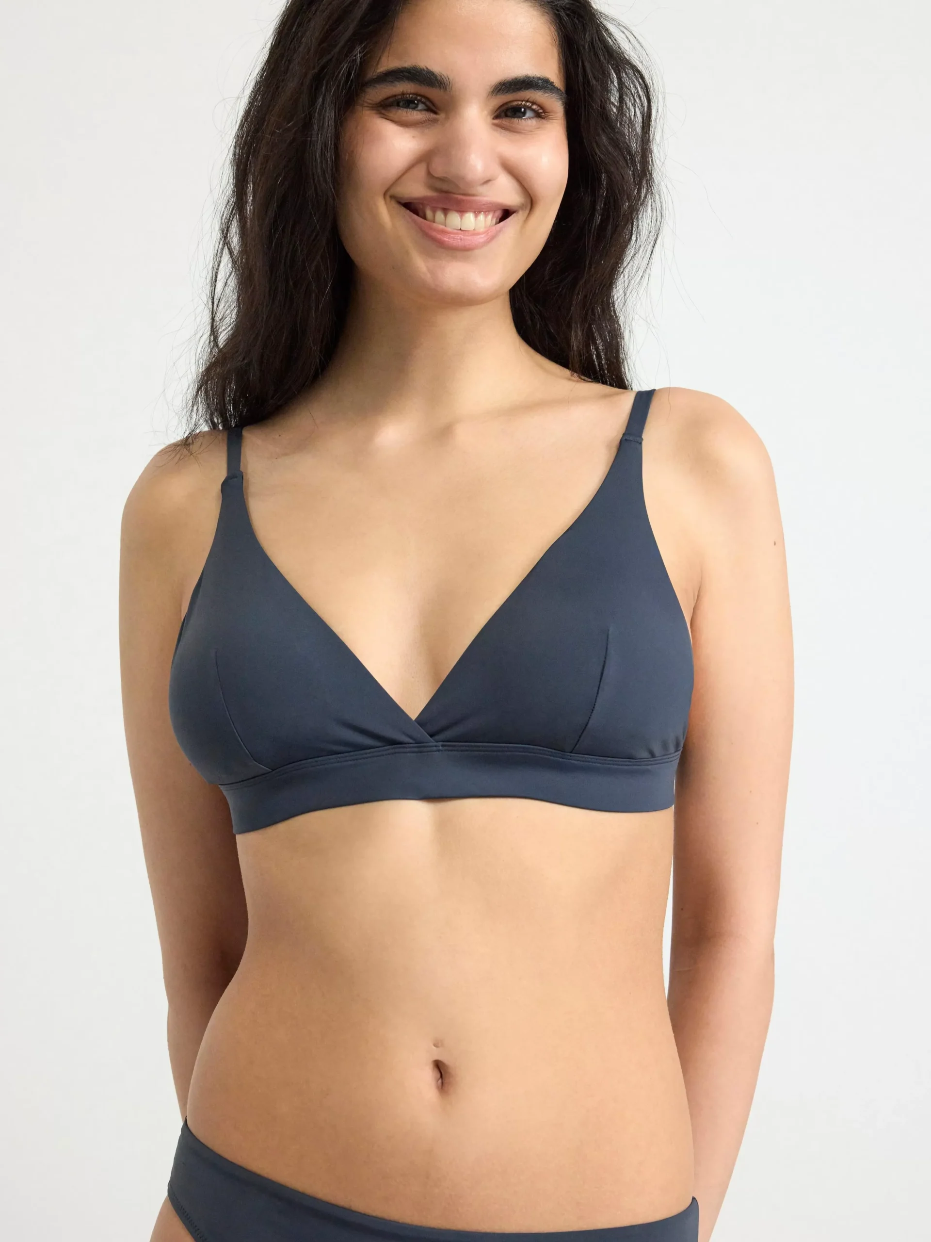 Badkläder>Lindex Bikinitopp I Trekantsmodell Dark Blue