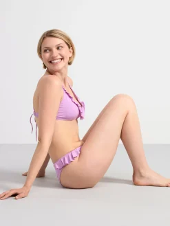 Badkläder>Lindex Bikiniunderdel I Brazilianmodell Med Volanger Light Lilac