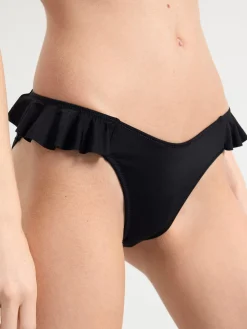 Badkläder>Lindex Bikiniunderdel I Brazilianmodell Med Volanger Black