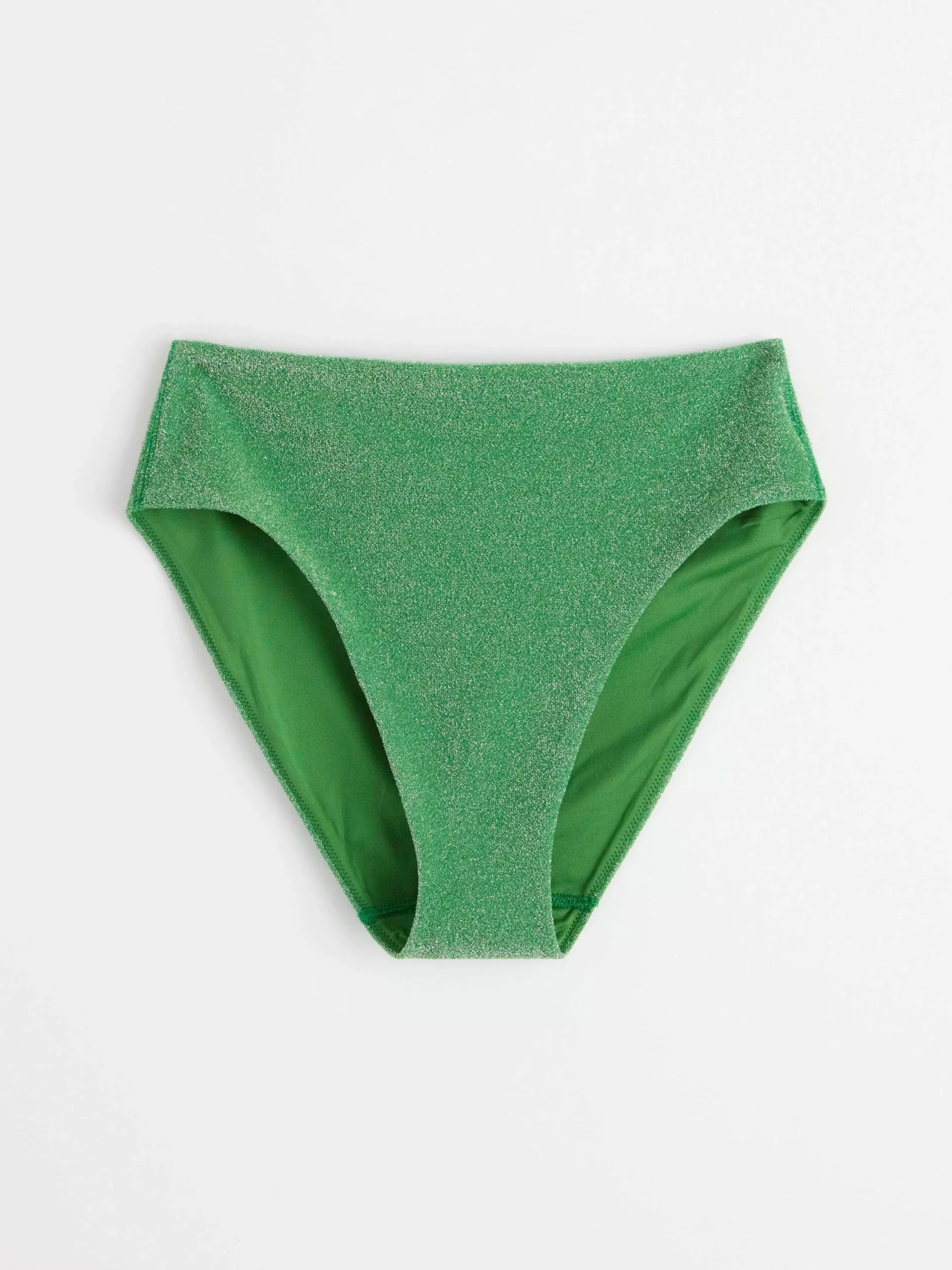 Badkläder>Lindex Bikiniunderdel Med Hog Midja I Lurex Dark Green