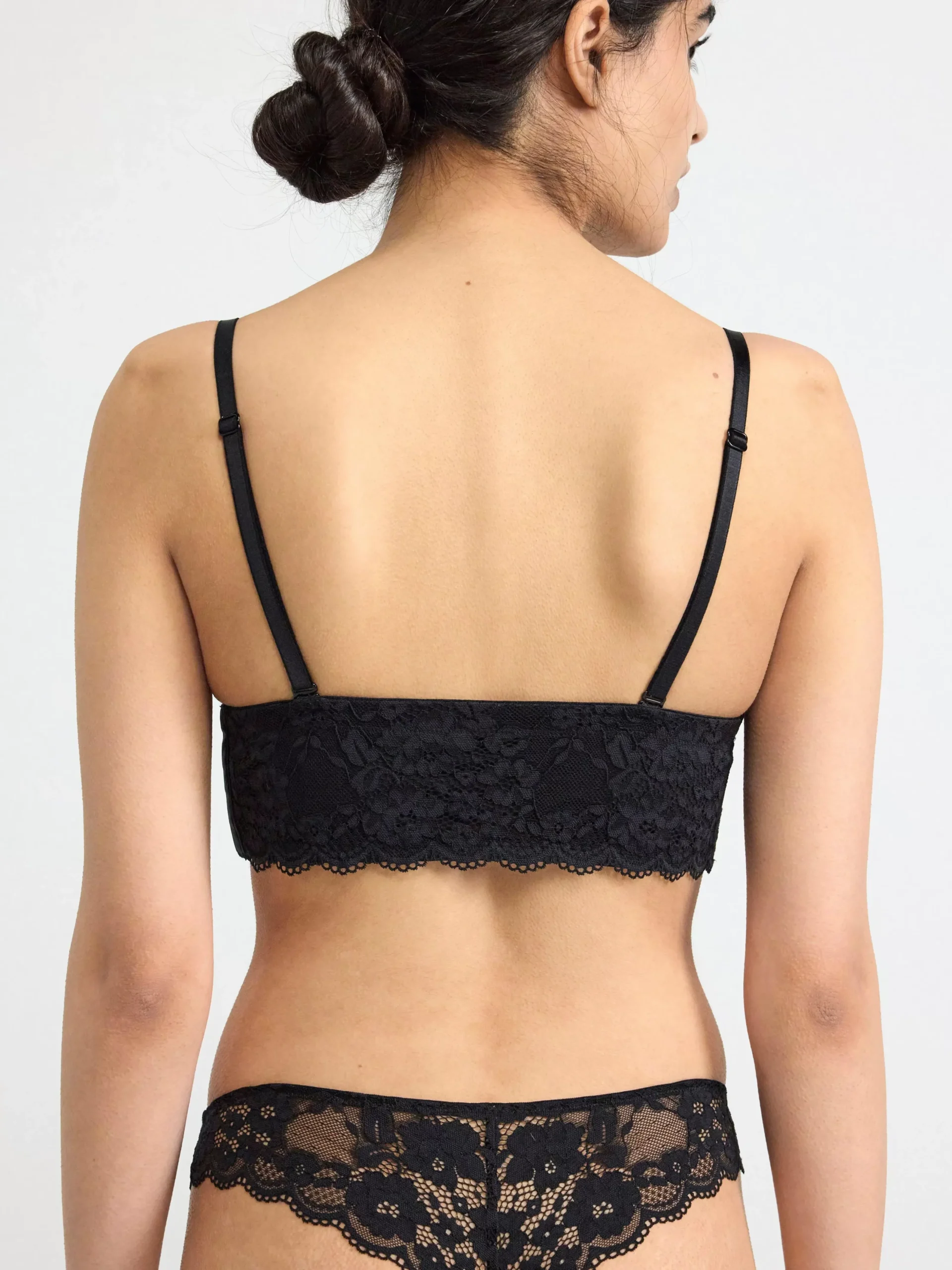 Bh>Lindex Bjork Axelbandslos Balconette Bh Med Spets Black