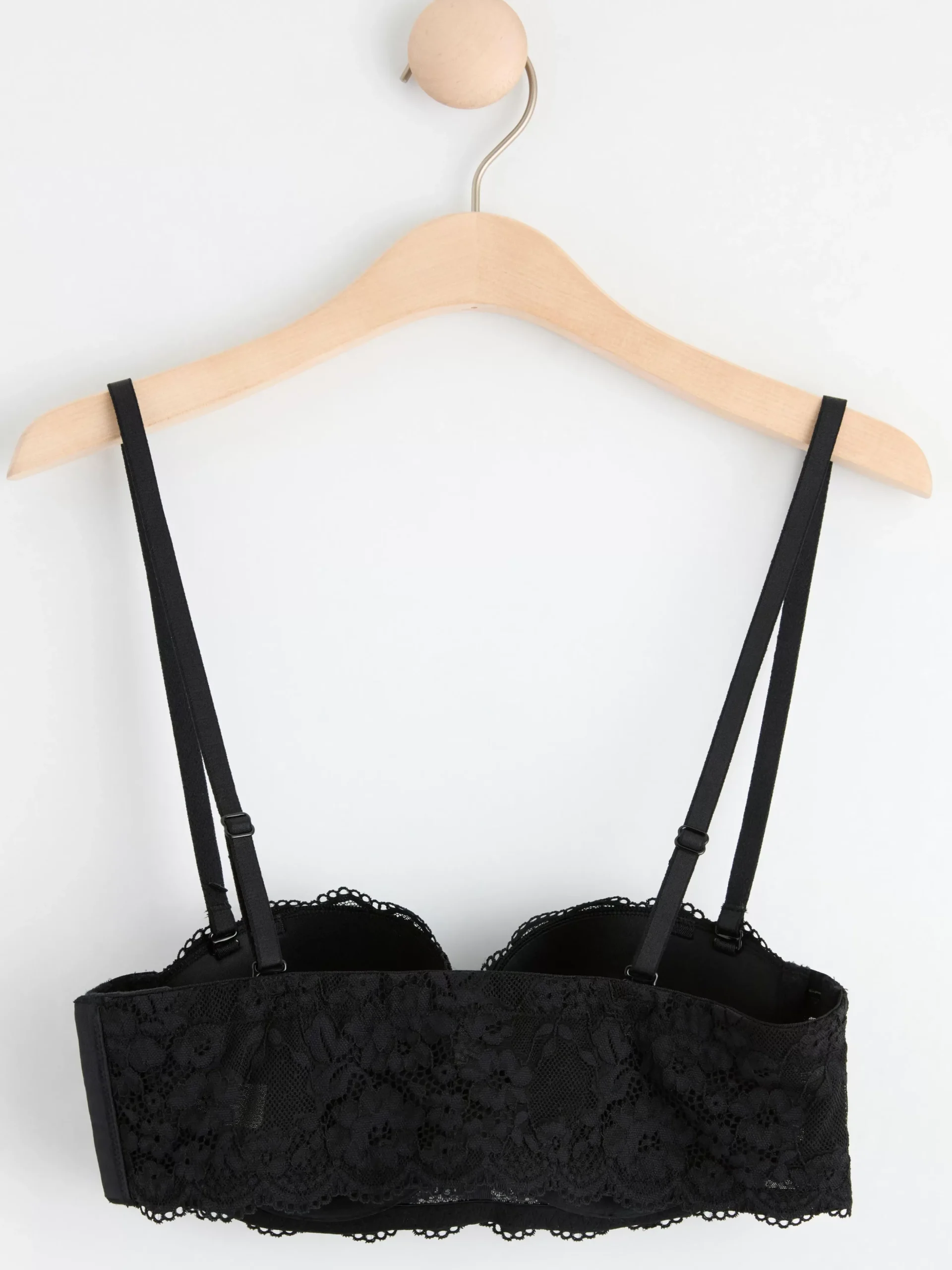Bh>Lindex Bjork Axelbandslos Balconette Bh Med Spets Black