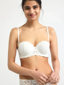 Bh>Lindex Bjork Axelbandslos Balconette Bh Med Spets White