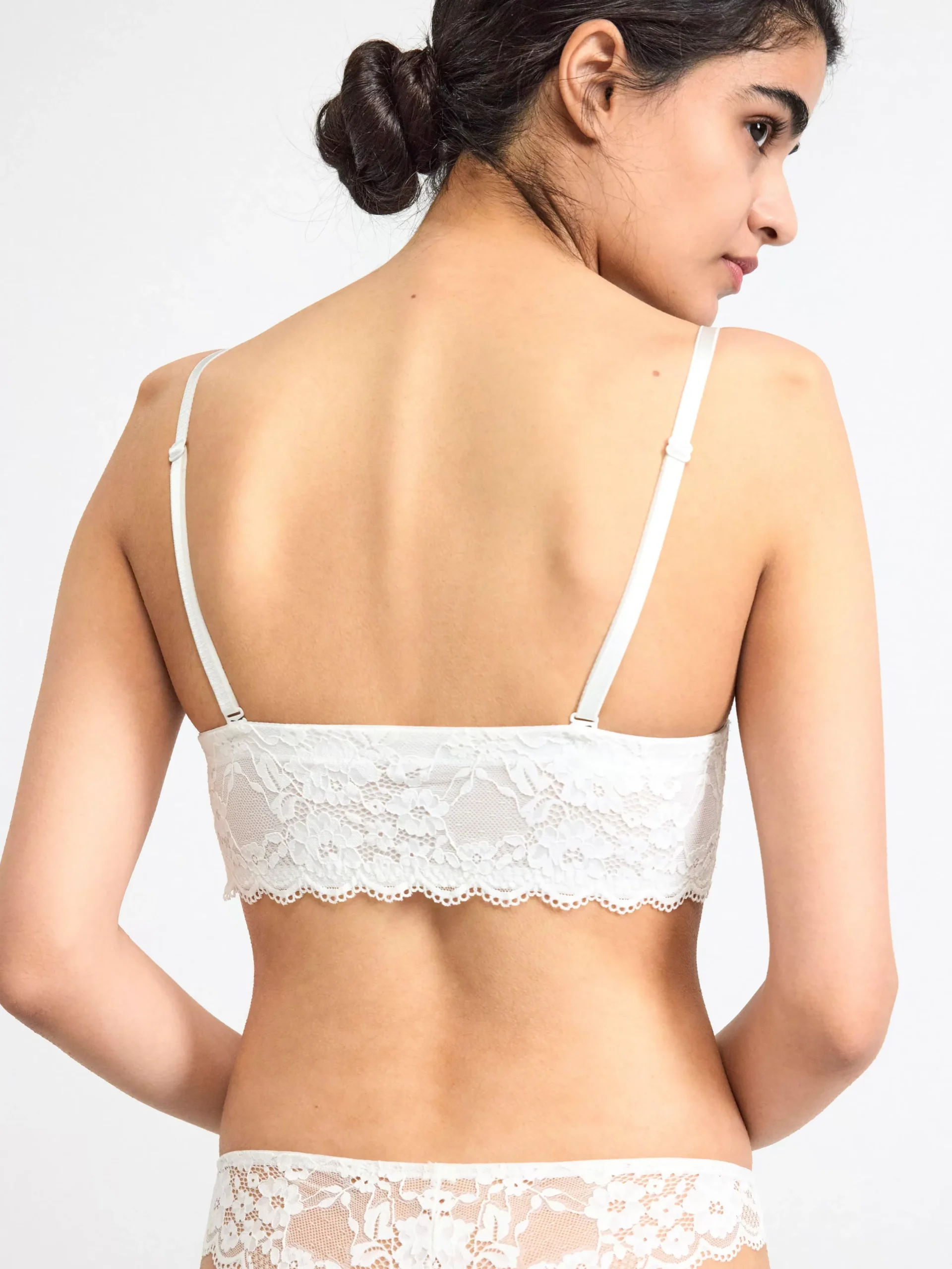 Bh>Lindex Bjork Axelbandslos Balconette Bh Med Spets White