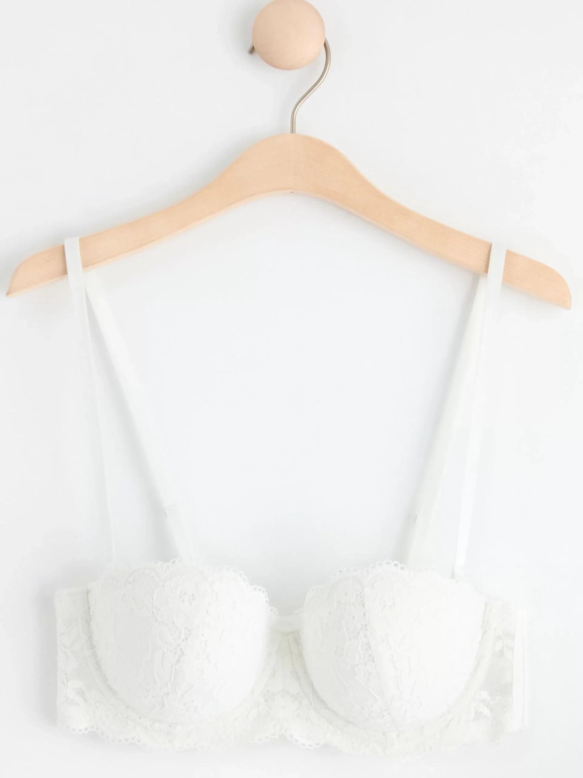 Bh>Lindex Bjork Axelbandslos Balconette Bh Med Spets White