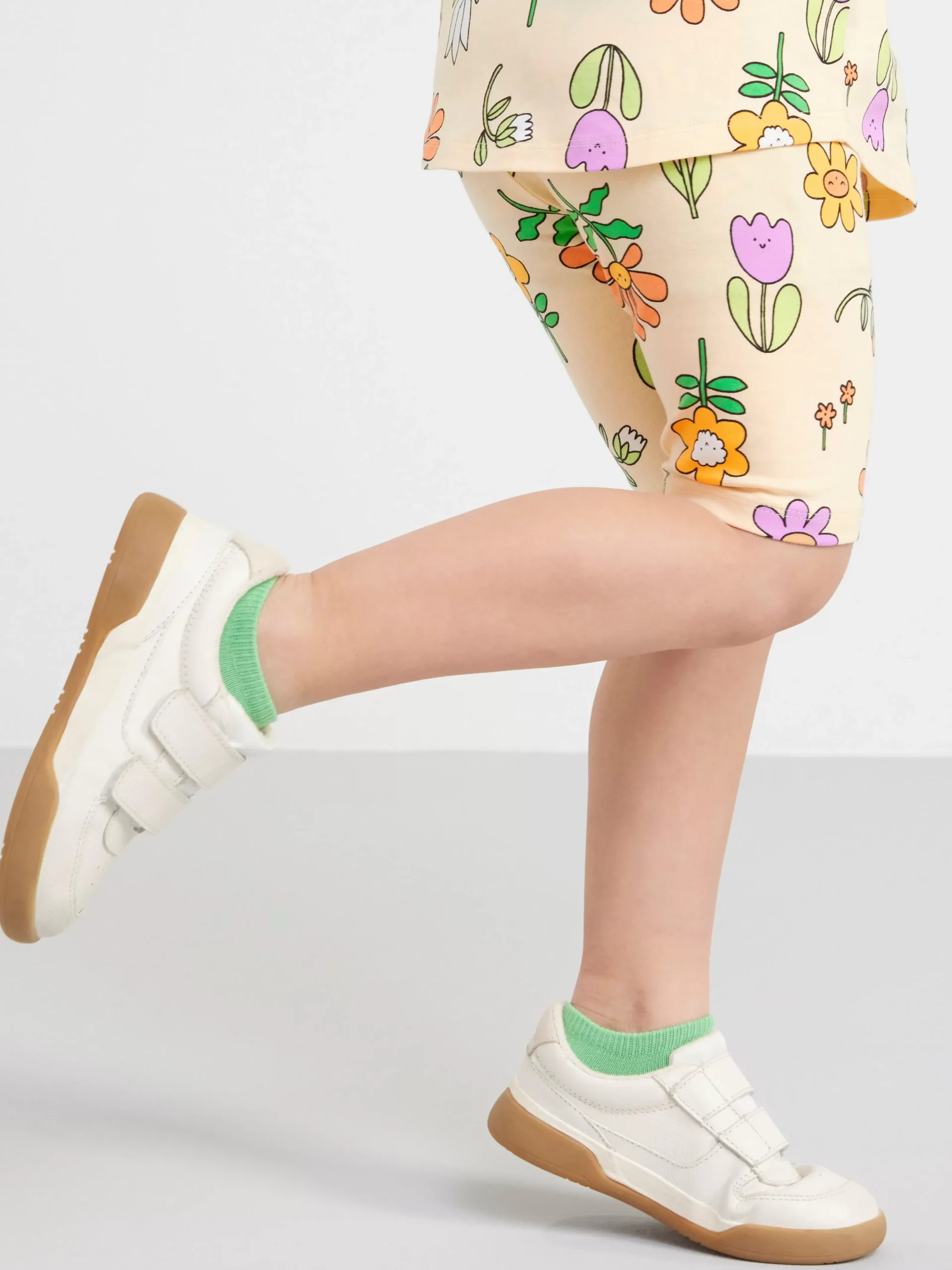 Byxor & Leggings>Lindex Blommig Cykelbyxa Light Yellow