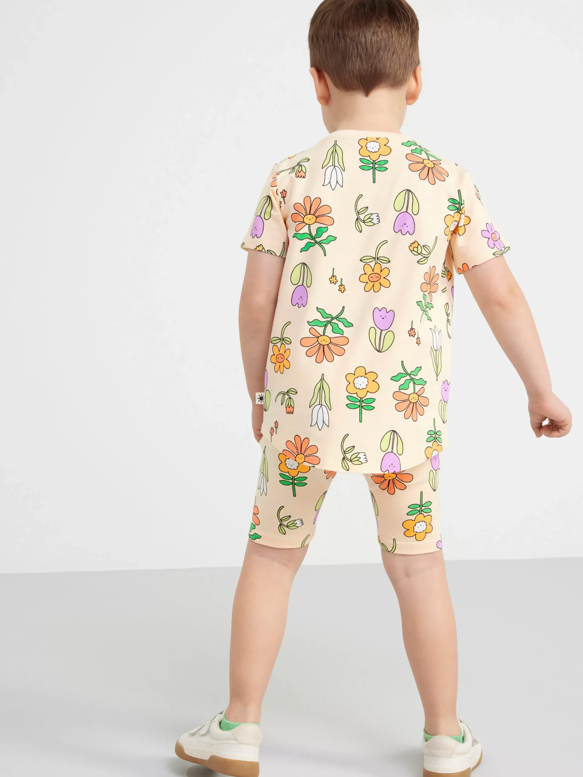 Byxor & Leggings>Lindex Blommig Cykelbyxa Light Yellow