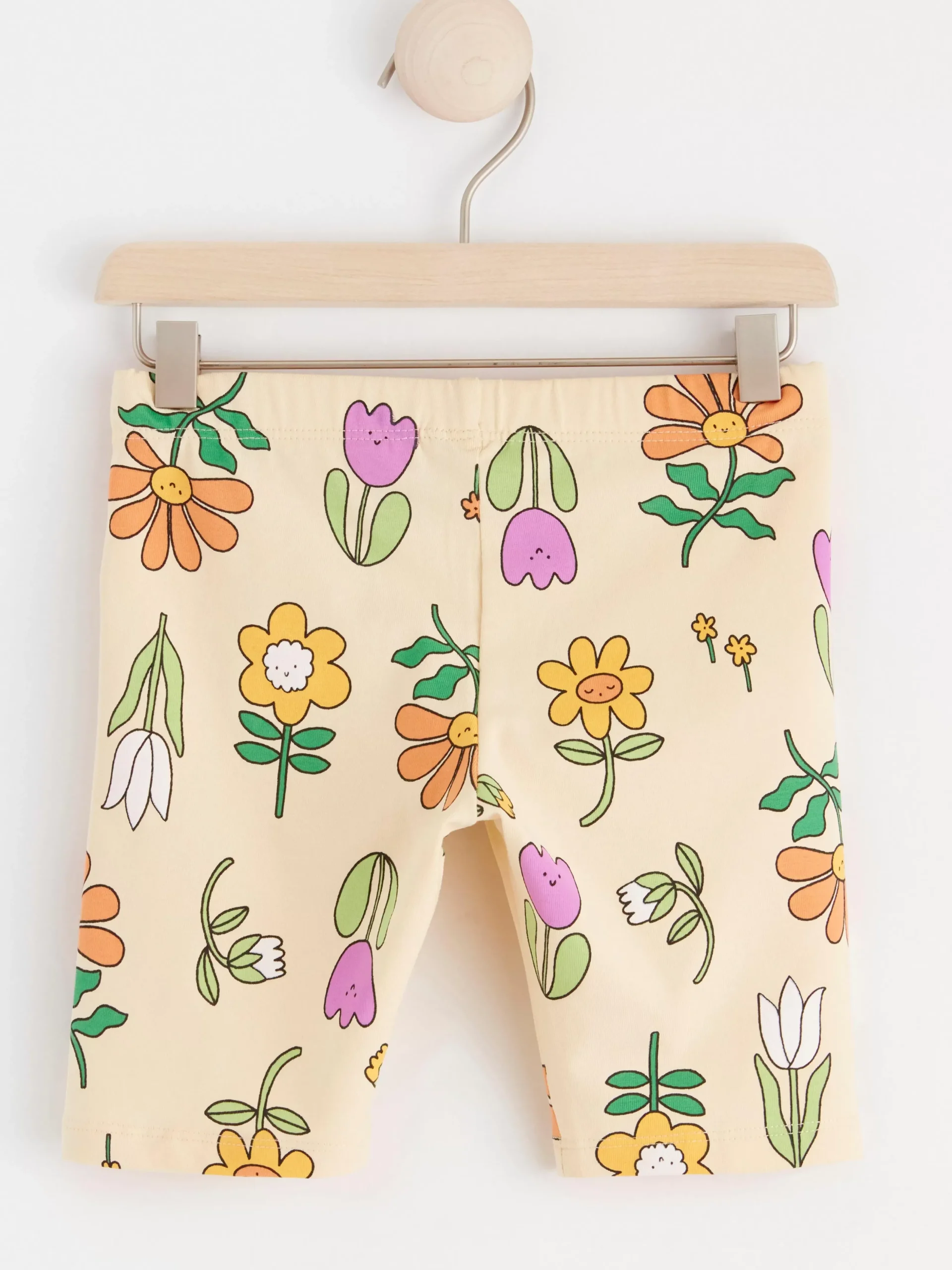 Byxor & Leggings>Lindex Blommig Cykelbyxa Light Yellow