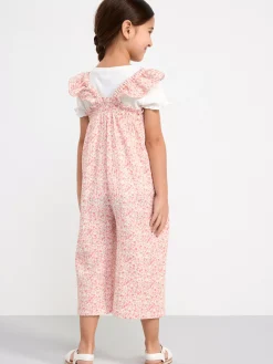 Jumpsuits>Lindex Blommig Jumpsuit Light Pink