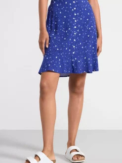 Kjolar>Lindex Blommig Minikjol Blue