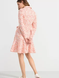 Klänningar>Lindex Blommig Skjortklanning Coral