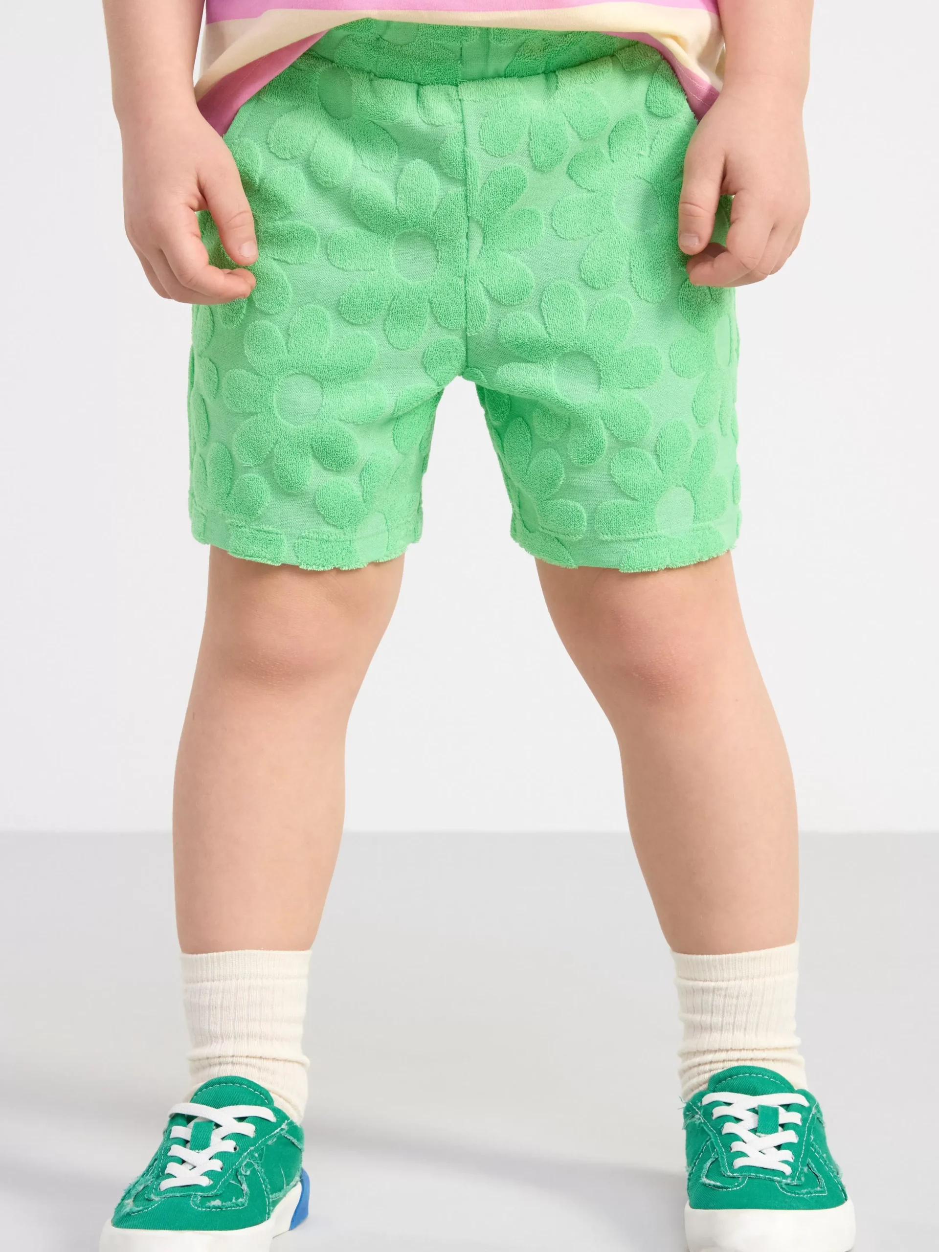 Byxor & Leggings>Lindex Blommiga Shorts I Frotte Green