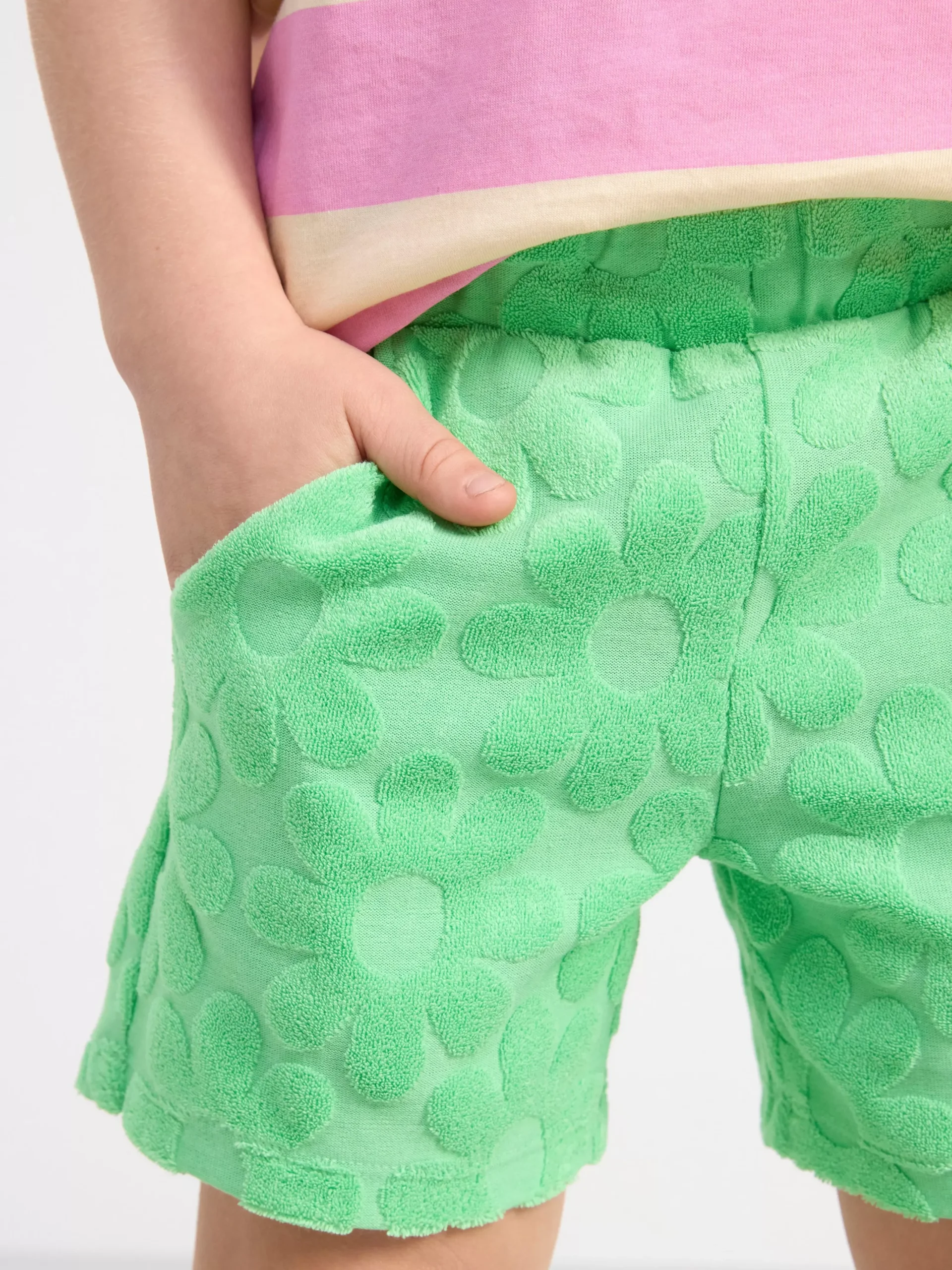 Byxor & Leggings>Lindex Blommiga Shorts I Frotte Green