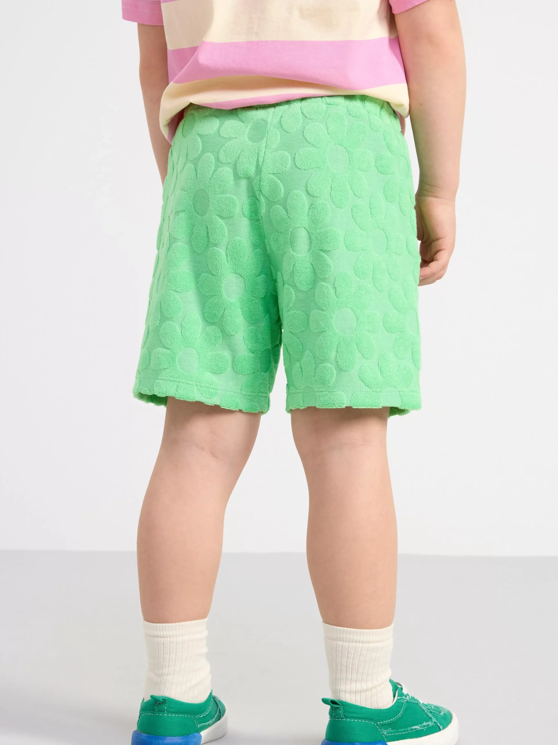 Byxor & Leggings>Lindex Blommiga Shorts I Frotte Green