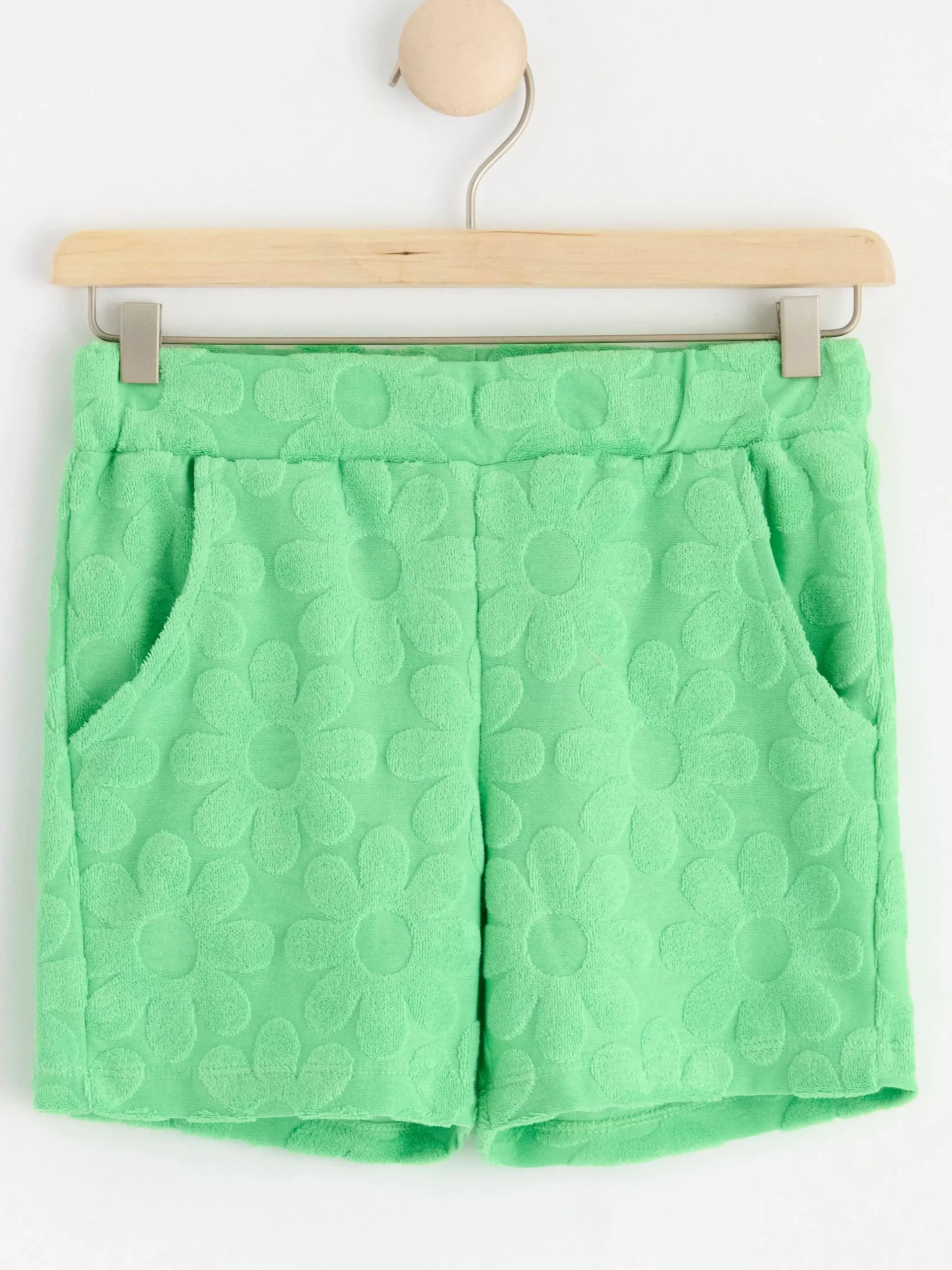 Byxor & Leggings>Lindex Blommiga Shorts I Frotte Green