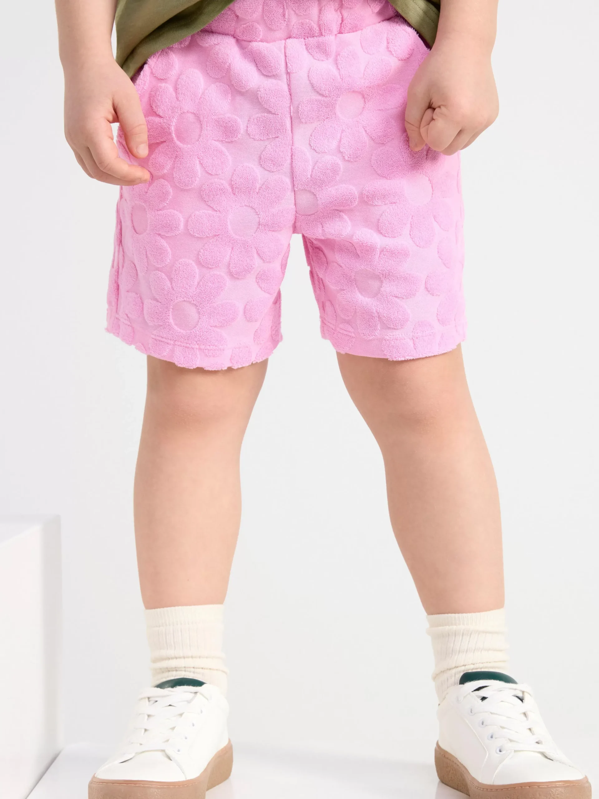 Byxor & Leggings>Lindex Blommiga Shorts I Frotte Light Pink